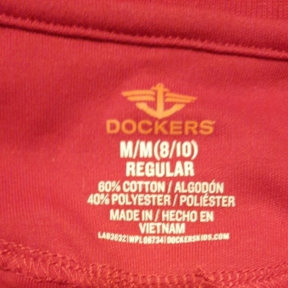 Dockers Girls Red Collared Blouse Size Medium - Picture 4 of 5